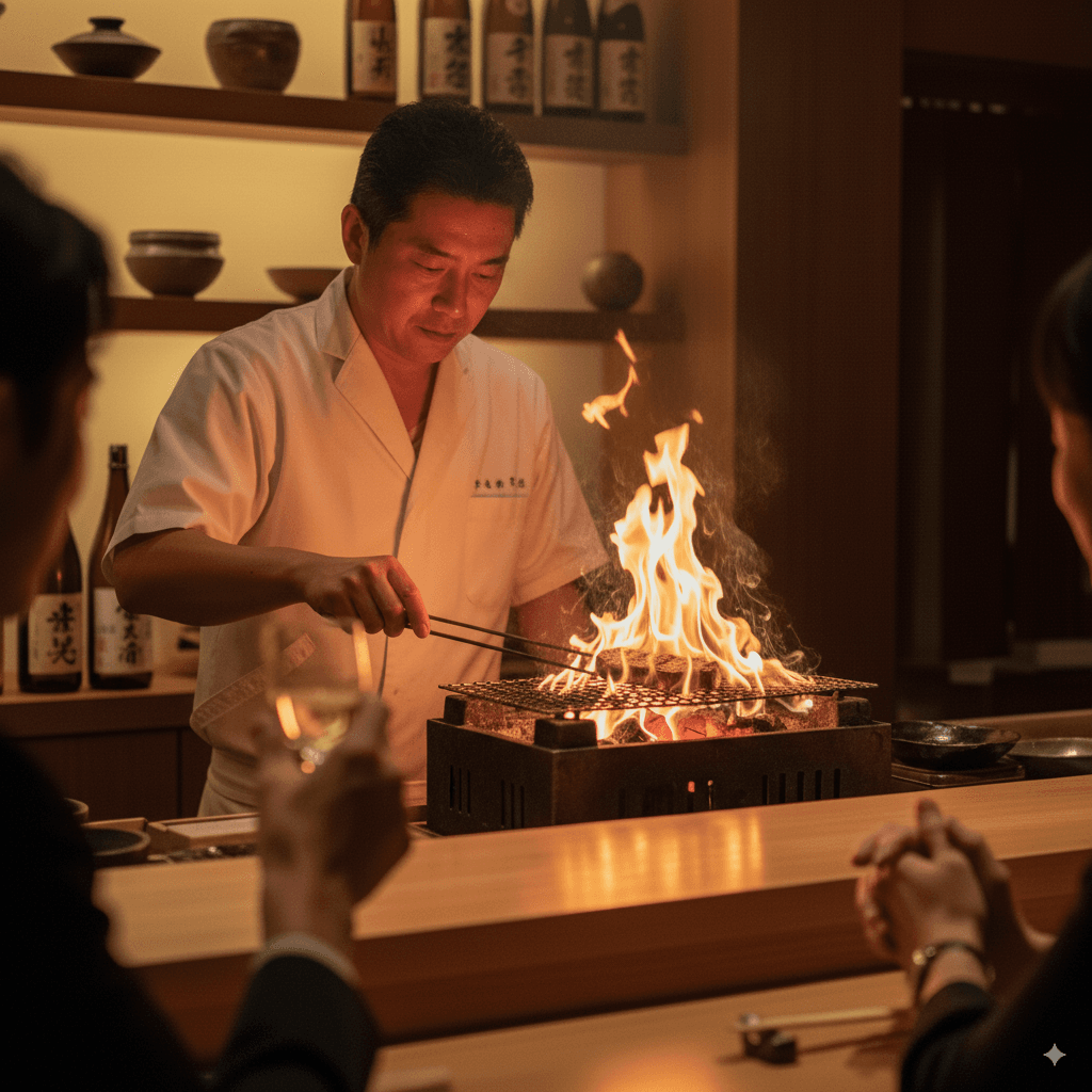 厨师现场烹饪表演